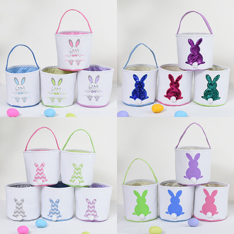 Wholesale 10pcs Easter Basket Plush Rabbit Tail Egg Ornaments
